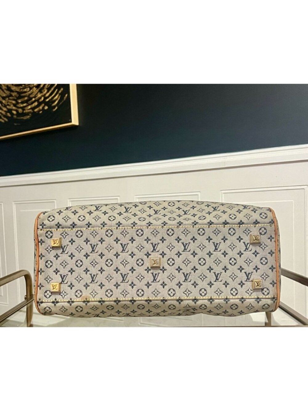 Louis Vuitton Vintage Blue Monogram Mini Lin Marie Bag 623E215P - Picture 11 of 15